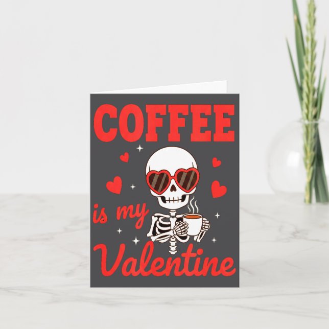 Funny Coffee Is My Valentine Caffeine Lover Retro  Karte (Vorderseite)