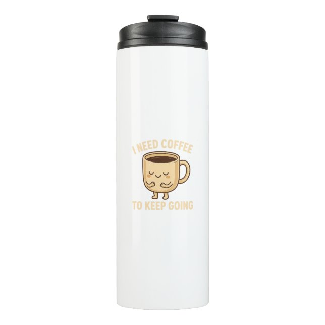 Funny Coffee Lover Cartoon Design Thermosbecher (Vorderseite)