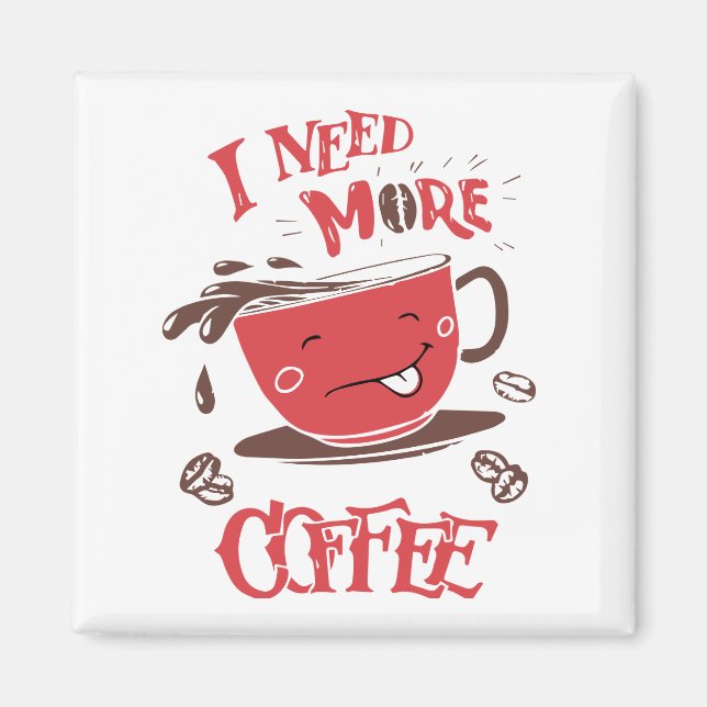 Funny Coffee Lover Koffein Addict Stress Angst Magnet (Vorne)