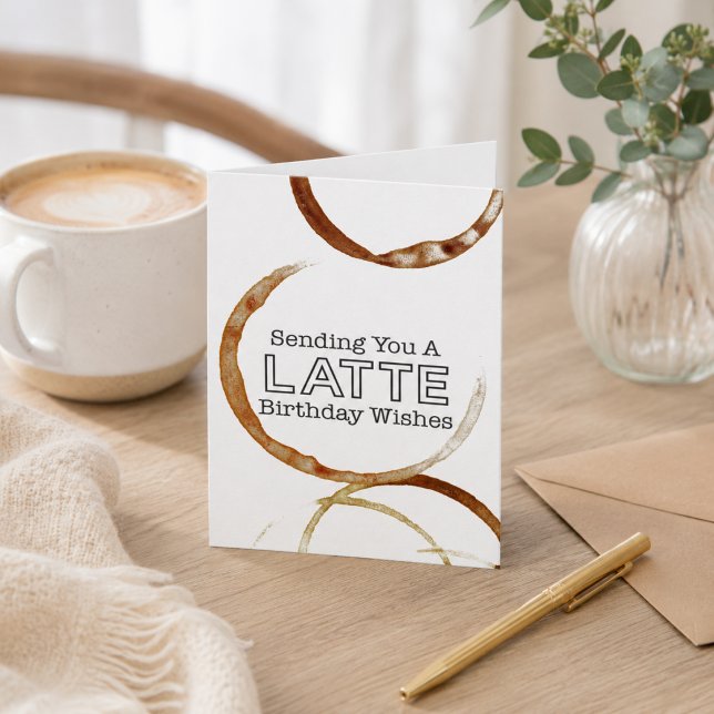 Funny Coffee Lover Latwill Karte (Add your own text greeting with the Design Tool if you wish)