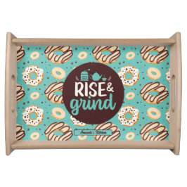 Funny Coffee Lover Pub Cool Retro Donut Muster Serviertablett