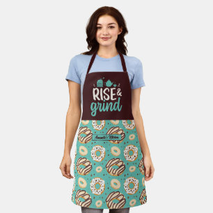 Funny Coffee Lover Rise and Grind Donut Muster Schürze