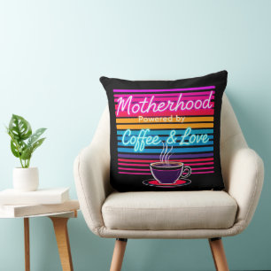 Funny Coffee Mama Geschenk Neon Colors Muttert Kissen