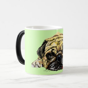 Funny Coffee Mugs mit Mops Dog - Ihre Farben Verwandlungstasse