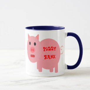 FUNNY COFFEE MUGS - PIGGY BANK - BANK HIER - FARM TASSE
