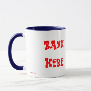 FUNNY COFFEE MUGS - PIGGY BANK - BANK HIER - FARM TASSE