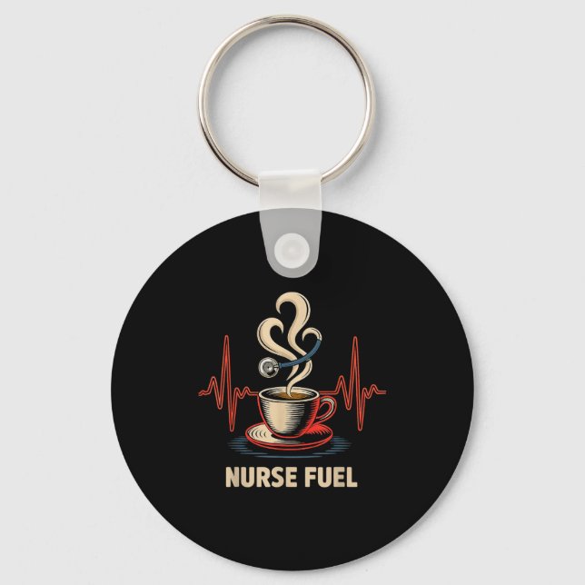 Funny Coffee Nurse Ekg Nurses Energy Caffeine Love Schlüsselanhänger (Vorderseite)