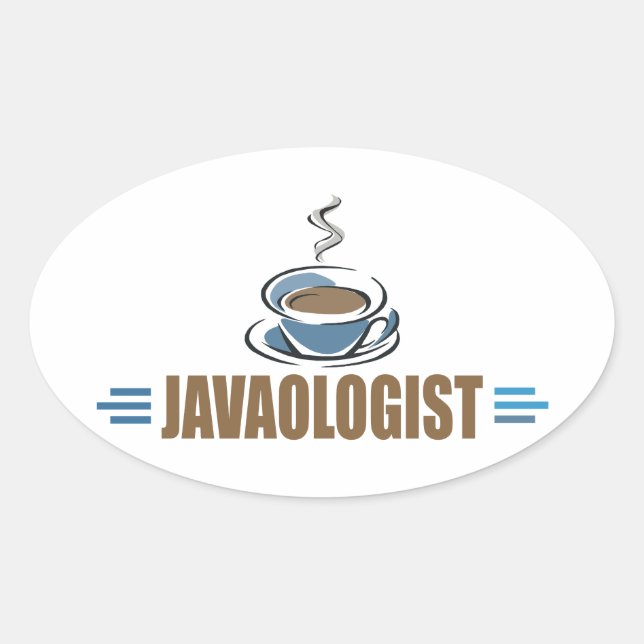 Funny Coffee Ovaler Aufkleber (Vorderseite)