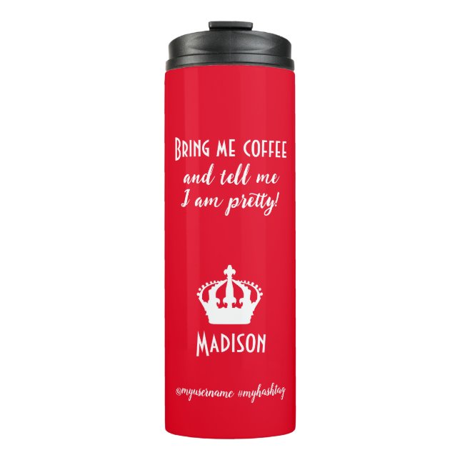 Funny Coffee Personalisiert Name Style Thermosbecher (Vorderseite)