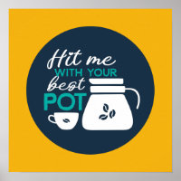 Funny Coffee Pufftypografie Art Retro Farbe