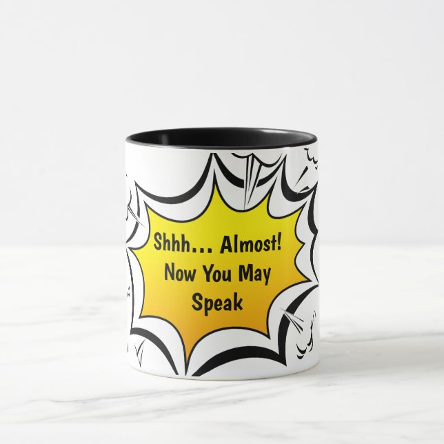 Funny Coffee Quote Comic Style Mug Tasse (Zentrum)