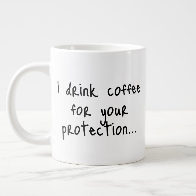 Funny Coffee Quote | Sarcastic Gift Idea | Minimal Jumbo-Tasse (Links)