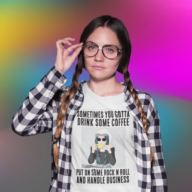 FUNNY COFFEE ROCK'N'ROLL LADIES T - SHIRT (Von Creator hochgeladen)