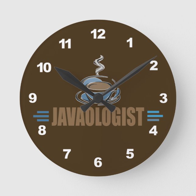 Funny Coffee Runde Wanduhr (Vorderseite)