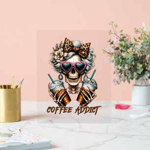 Funny coffee skeletart acrylschild