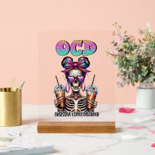 Funny coffee skeletart acrylschild