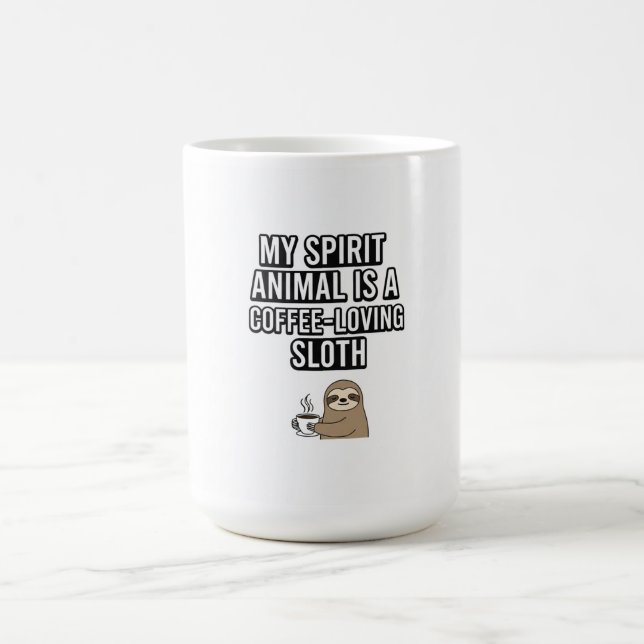 Funny Coffee Sloth T - Shirt | Mein Geist Tier ist Kaffeetasse (Mittel)