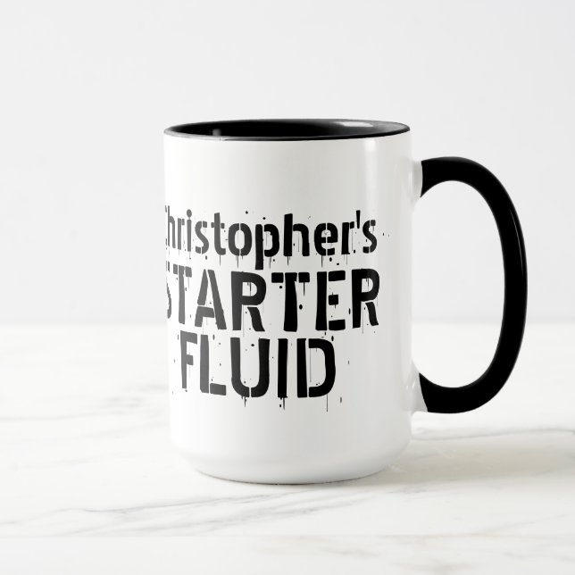 Funny Coffee Starter Fluid Personalisiert Name Tasse (Rechts)