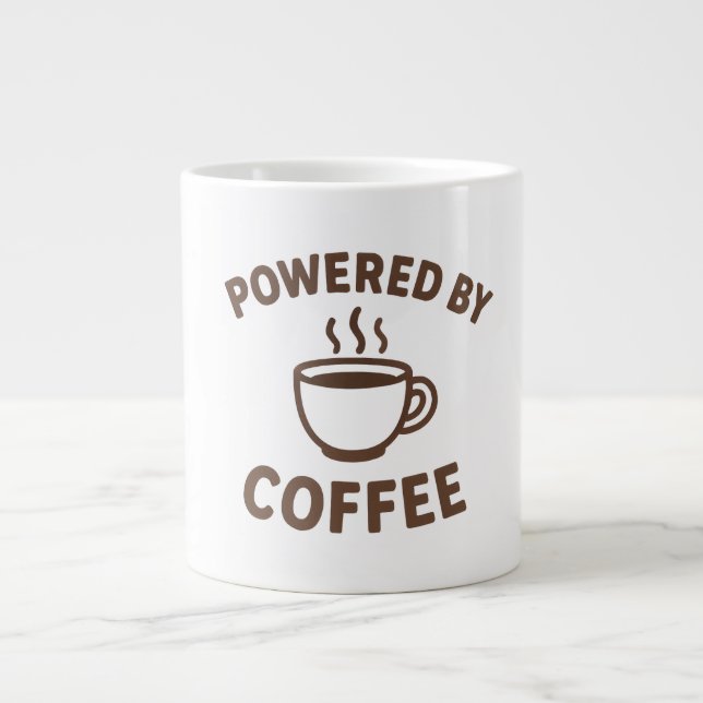 Funny Coffee Tasse - Design "Powered by Coffee" (Vorderseite)