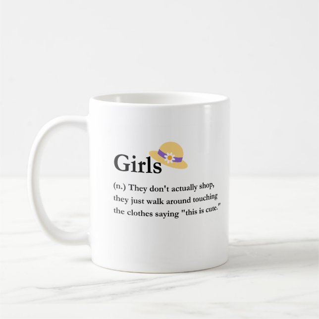 Funny Coffee Tasse für Shopaholic Girls (Links)