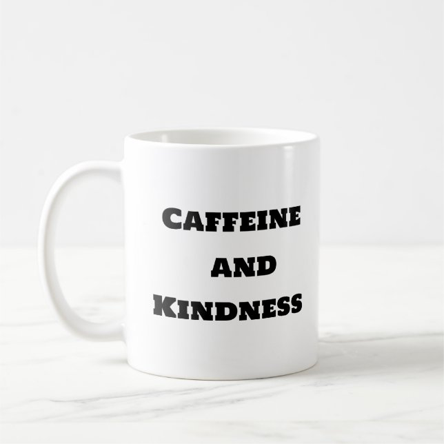 Funny Coffee Tasse - Koffein und Freundlichkeit (Links)