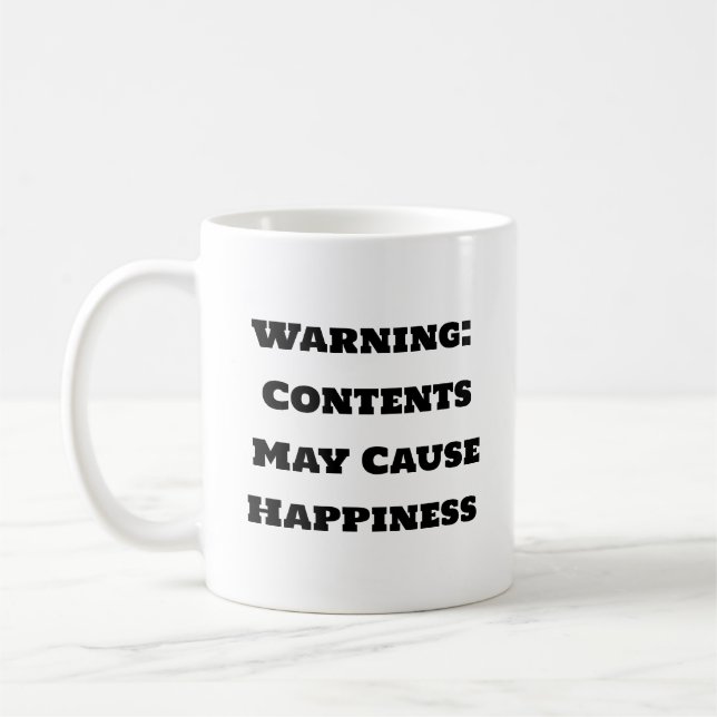Funny Coffee Tasse - Warninhalte können Happ verur (Links)