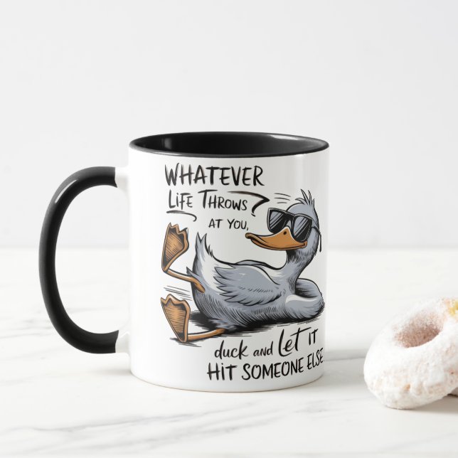 Funny Coffee Tasse - Was auch immer das Leben auf  (Mit Donut)