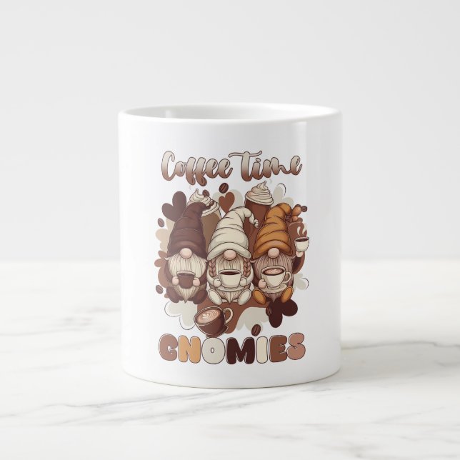Funny Coffee Time Cup for Coffee Lovers, Friends  Jumbo-Tasse (Vorderseite)