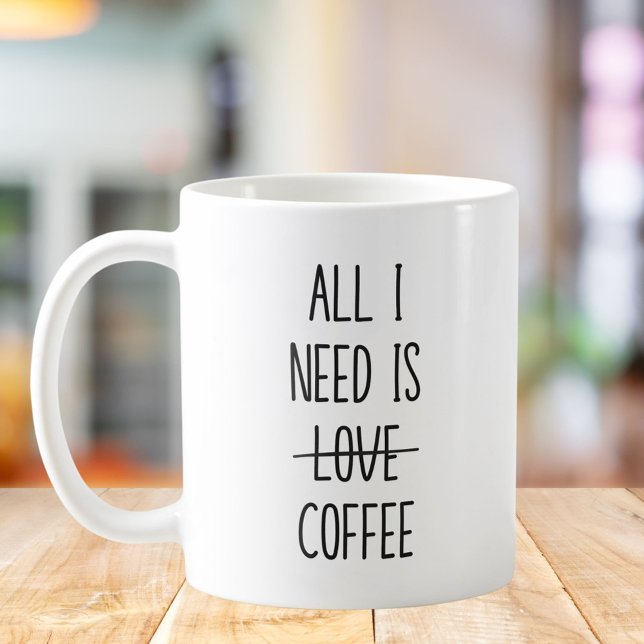 Funny Coffee Zitat Einfach Minimalistisch Kaffeetasse (In situ)
