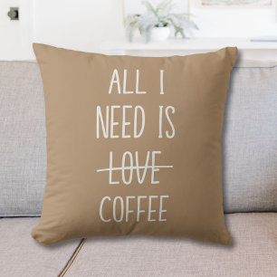Funny Coffee Zitat Einfach Minimalistisch Kissen