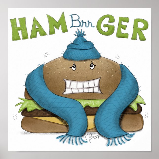 Funny Cold Hamburger Poster (Vorne)