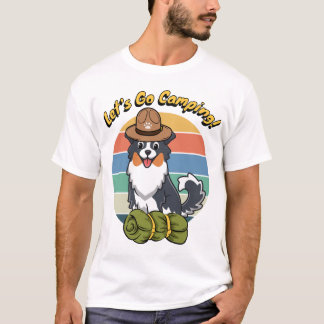Funny Collie Hund will Camping zu gehen T-Shirt