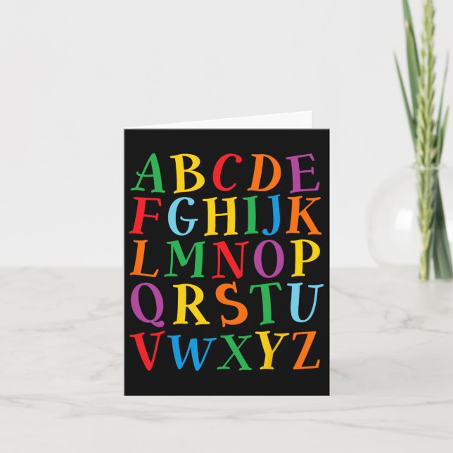 Funny Color Letters Alphabet Lernen Abcs Kindergar Karte (Vorderseite)
