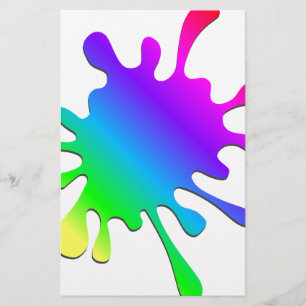 Funny Colorful Art Rainbow Paint Spritzer Briefpapier