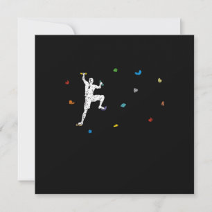Funny Colorful Boulder Climber Geschenk Einladung