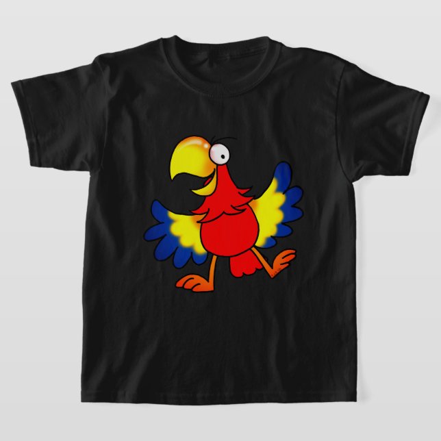 Funny Colorful Cartoon Parrot Bird T-Shirt (Ablage )