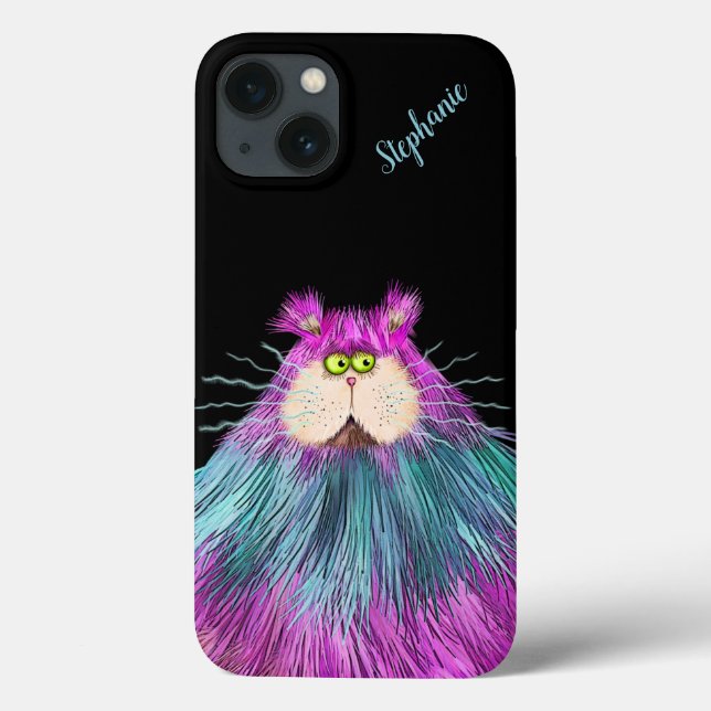 Funny Colorful Cat Personalisiert Case-Mate iPhone Hülle (Rückseite)