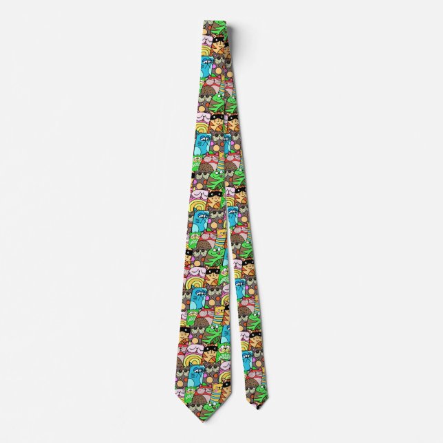 Funny Colorful Cats Krawatte (Vorderseite)