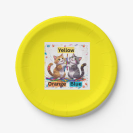 Funny Colorful Cats Party Pappteller