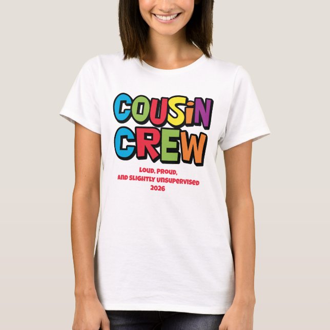 Funny Colorful Cousin Crew Family Reunion T-Shirt (Vorderseite)