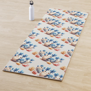 Funny Colorful Dancing Nudibranchs und Korallen Yogamatte