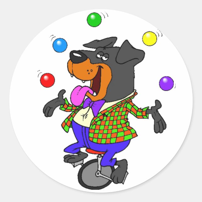Funny Colorful Dog Sticker (Vorderseite)