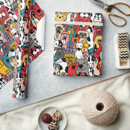 Funny Colorful Dogs Geschenkpapier