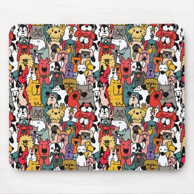 Funny Colorful Dogs Mousepad (Vorne)