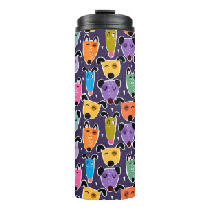 Funny Colorful Dogs Thermosbecher