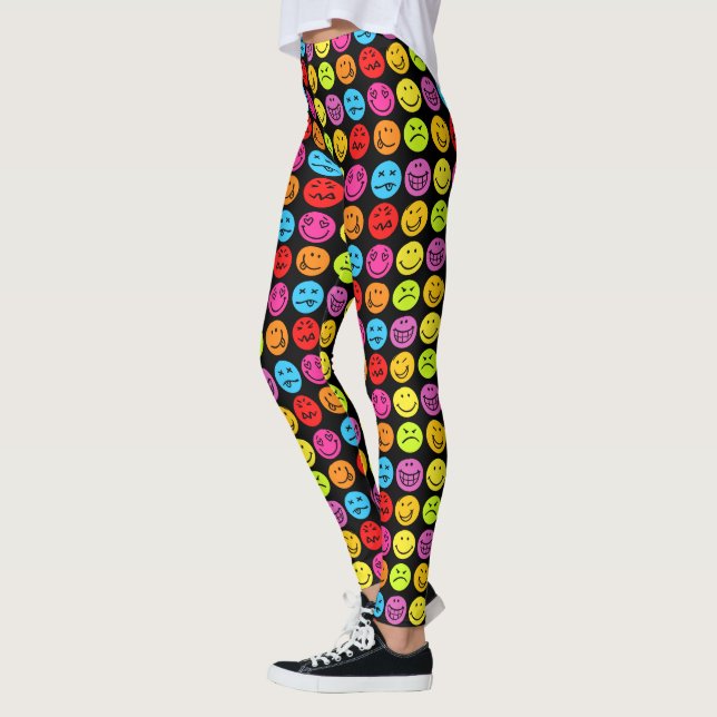 Funny Colorful Faces Leggings (Links)