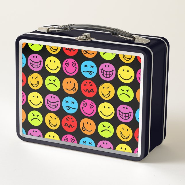 Funny Colorful Faces Metall Brotdose (Vorderseite)