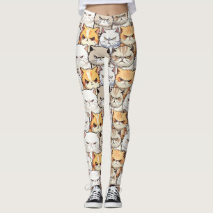 Funny Colorful Moody Cats Kitten pet Muster Leggings