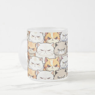 Funny Colorful Moody Cats Kitten pet Muster Mattglastasse
