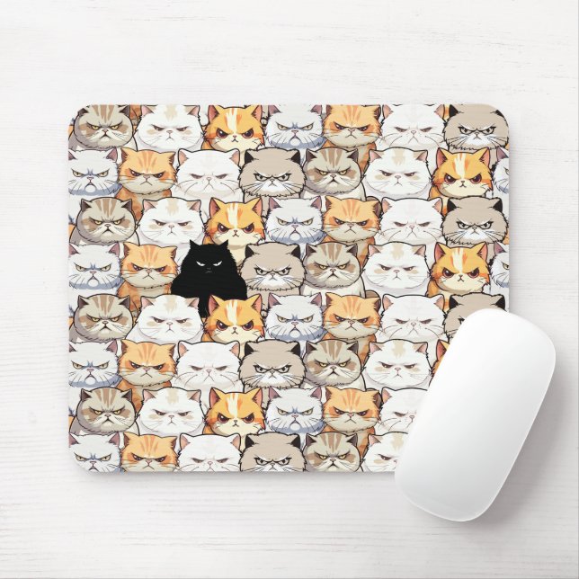 Funny Colorful Moody Meow Cats Kitten Haustier Mus Mousepad (Mit Mouse)